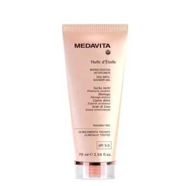 Pehmendav kvaliteetsetel õlidel põhinev dušigeel 75mlMedavita HUILE D’ÉTOILE Huile d'Étoile Silk Bath-Shower Gel 75ml