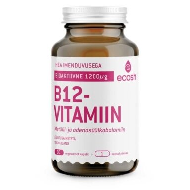 Ecosh Bioaktiivne B12 vitamiin, 90tk