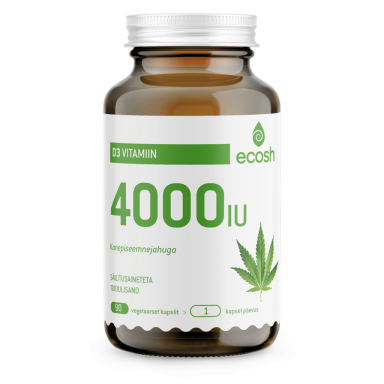Ecosh ВИТАМИН D3 4000 IU  с конопляной мукой 90 шт