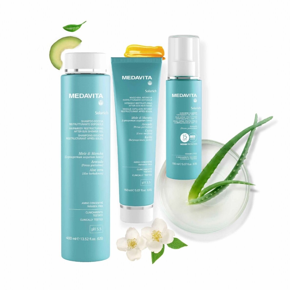 Medavita SOLARICH Hair&Body Restructuring After-Sun Shower Gel 400ml 2 Medavita SOLARICH Hair&Body Restructuring After-Sun Shower Gel 400ml 2
