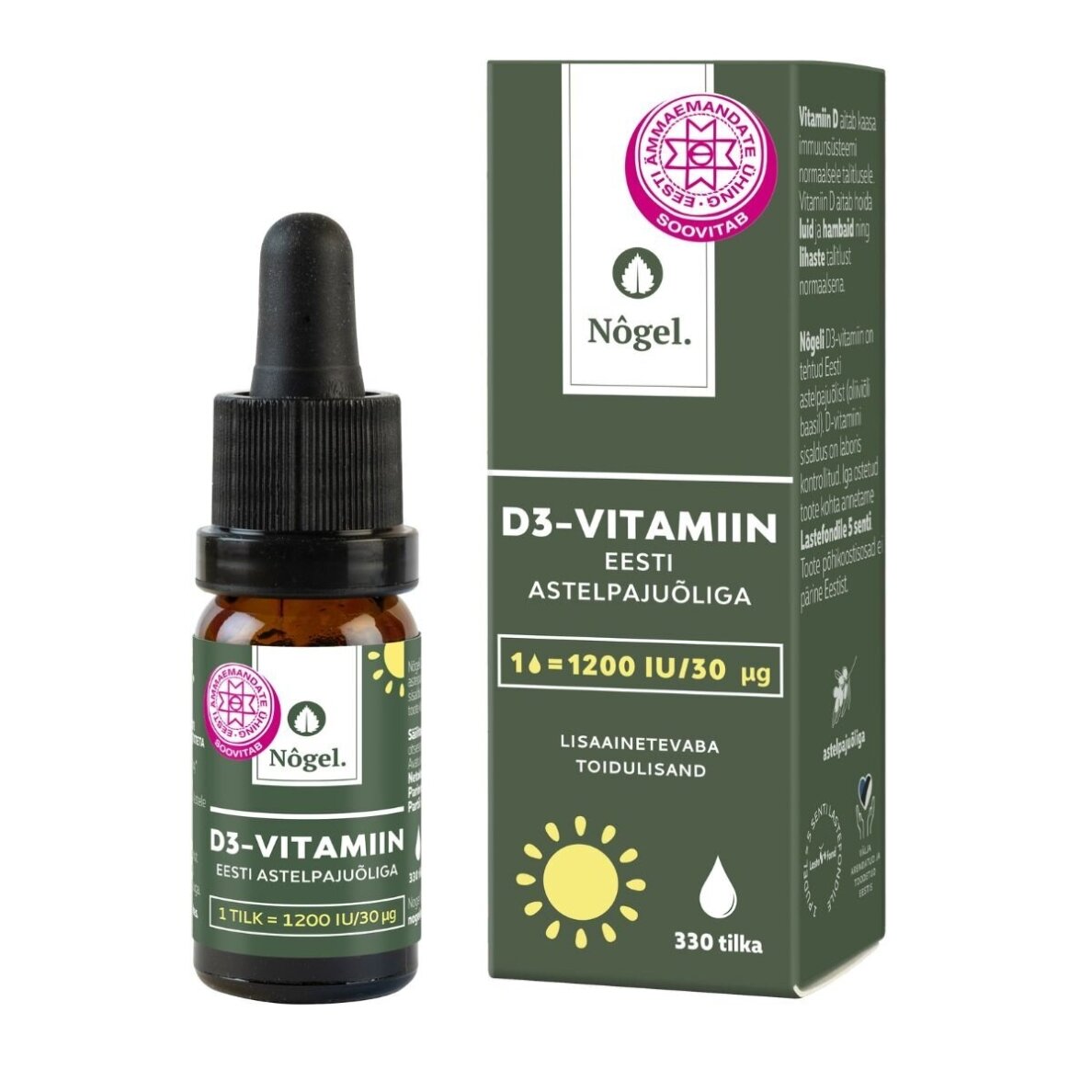 Nõgel D-vitamiin Eesti astelpajuõliga, 1200 IU, 10ml