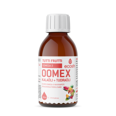 Ecosh Oomex oomega-3 kalaõli + tudraõli Tutti-Frutti